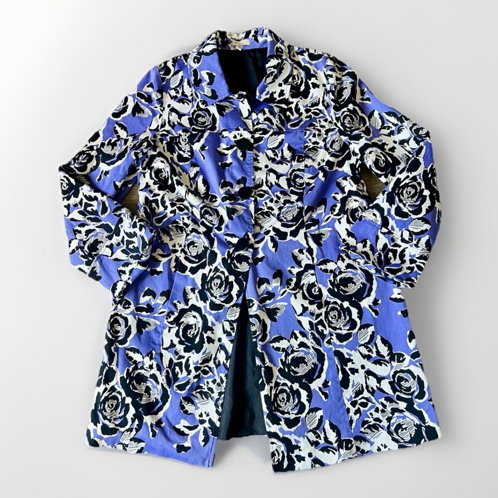VTG 90s Madison Woman Sz 1X Rose Floral Jacket Dopamine Romantic Mod Statement